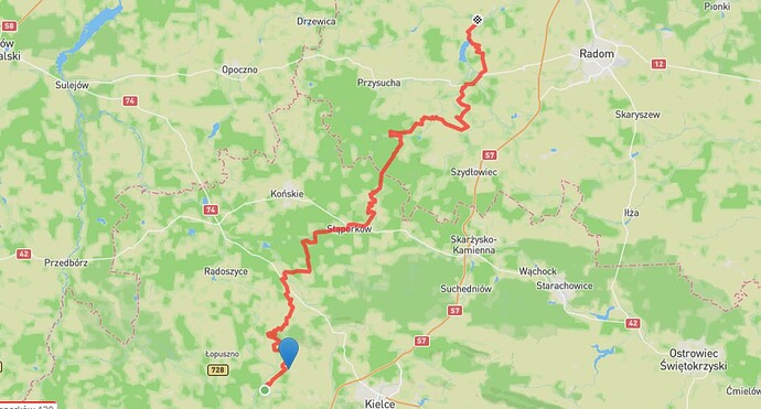 kielce radom 129km
