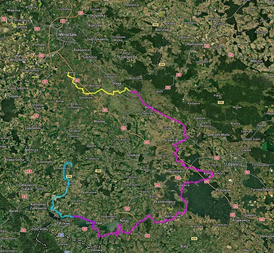 Trasa Dolnoslaskie-opolskie-dolnośląskie 246km