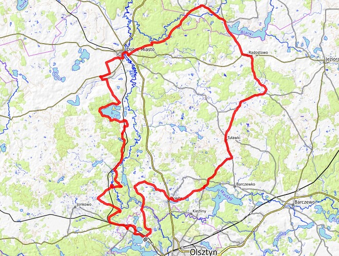 Pętla 100 km między Olsztynem a Dobrym Miastem przez Lasy Wichrowskie